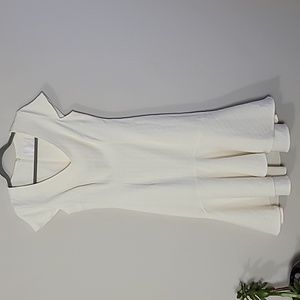 Meg shop cap sleeve flounce custom made dress Ivory